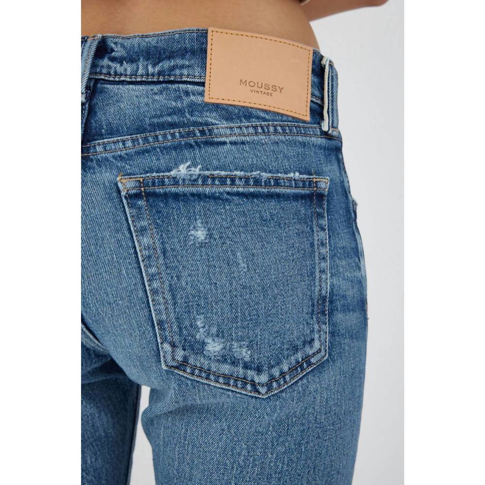 NEW MOUSSY mallard slim straight jeans in dark blue - Picture 7 of 10